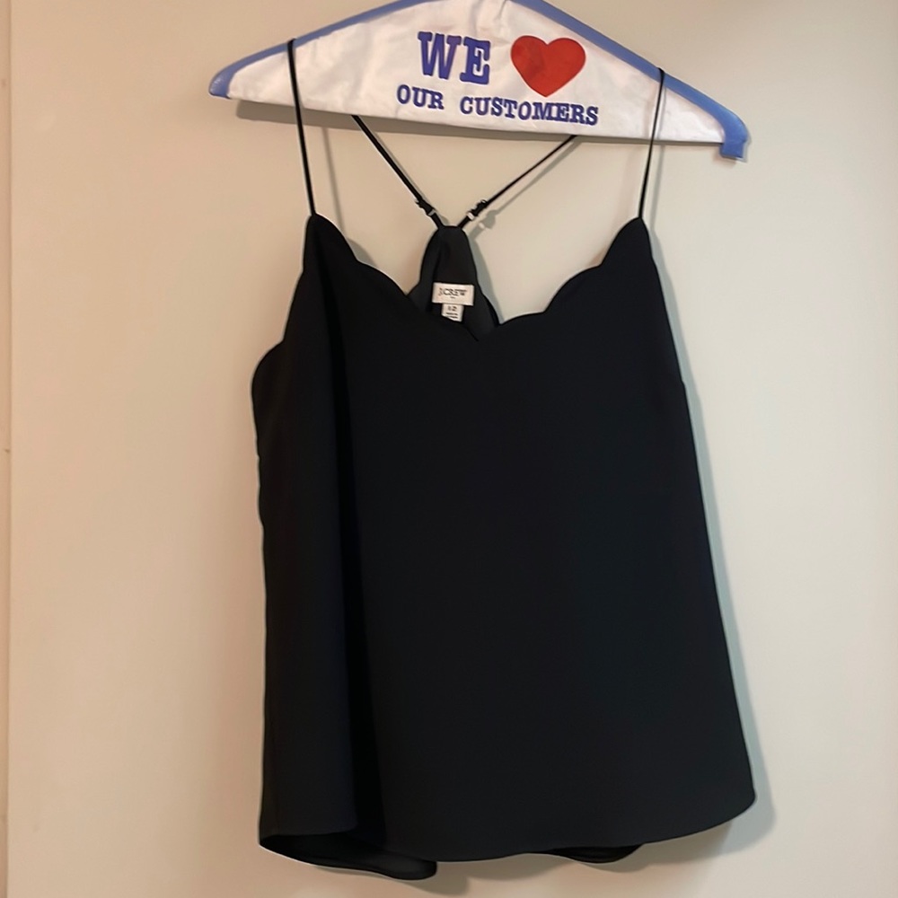 J. Crew size 12 Black camisole with scallop top front and back